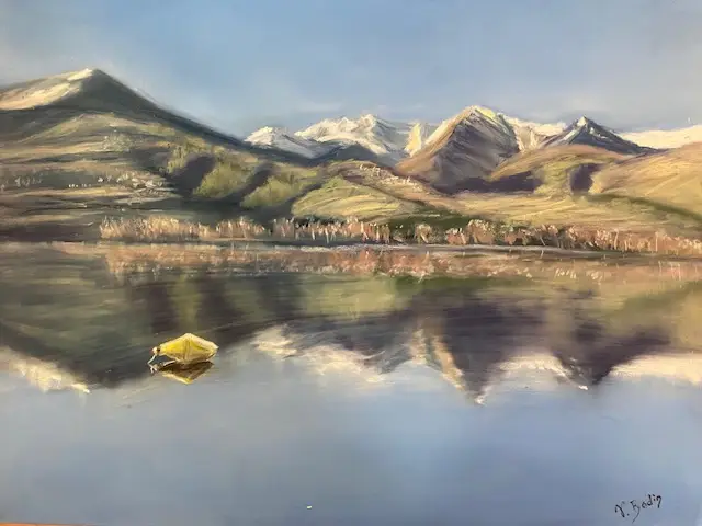 168 Reflets sur le lac de montagne